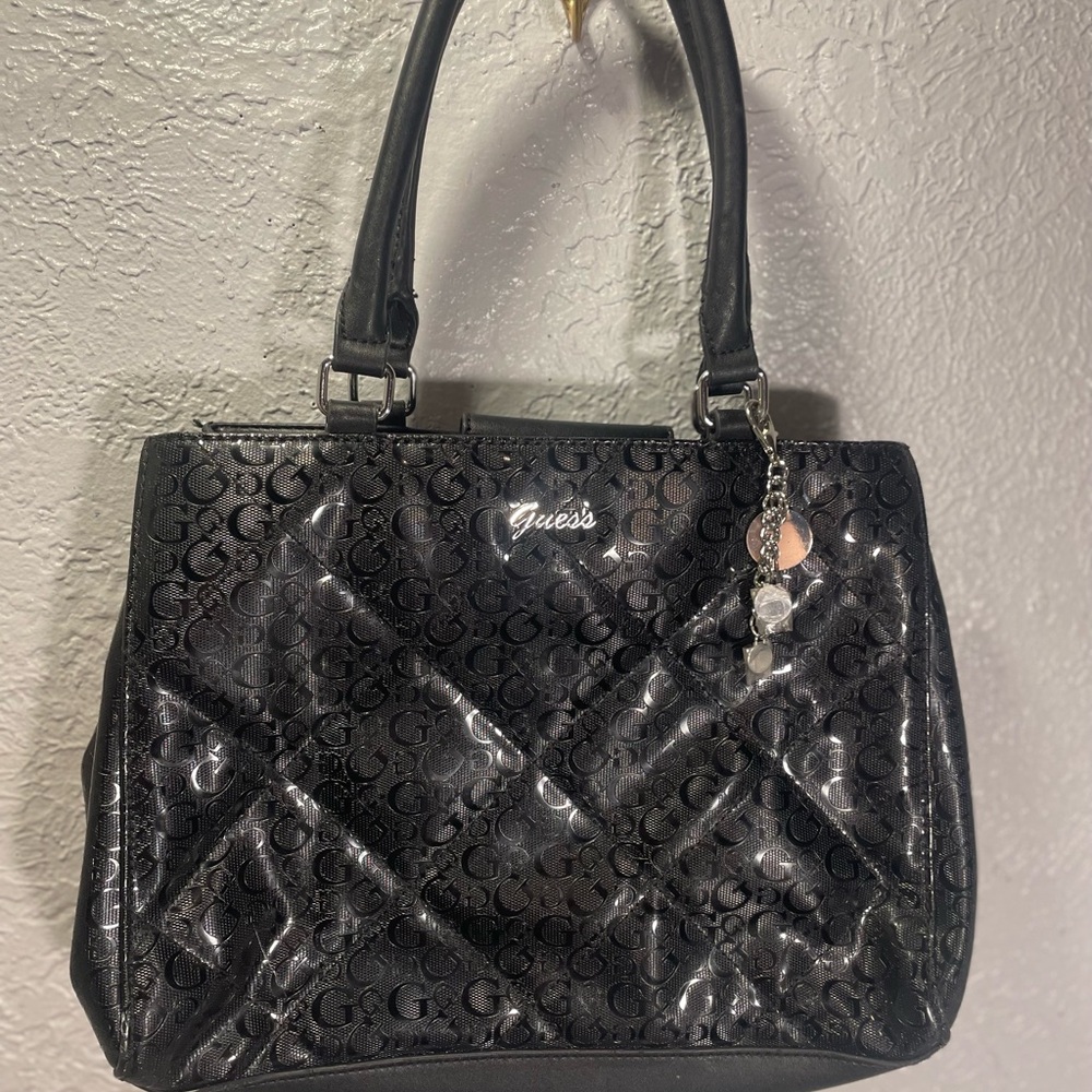 Guess Black Embossed Shoulder Bag